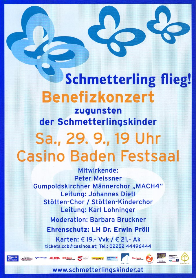 Benefizkonzert zugunsten der Schmetterlingskinder im September 2012