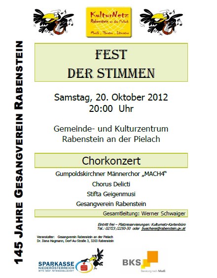 145 Jahre Gesangverein Rabenstein/Pielach