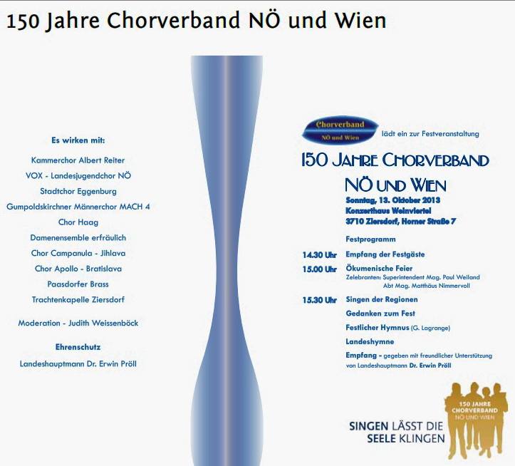 150 Jahre Chorverband NÖ und Wien